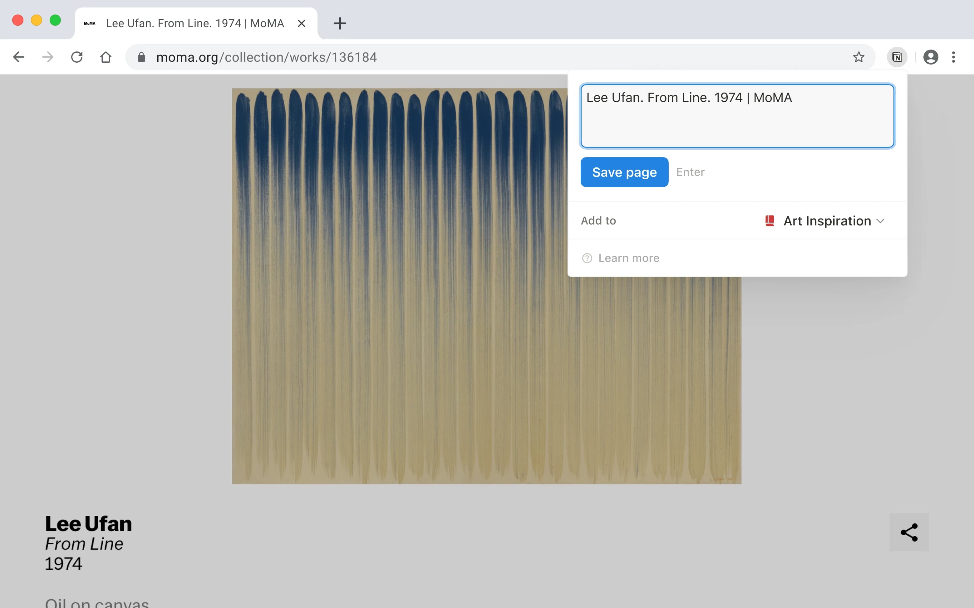 Tangkapan layar Notion Web Clipper di desktop