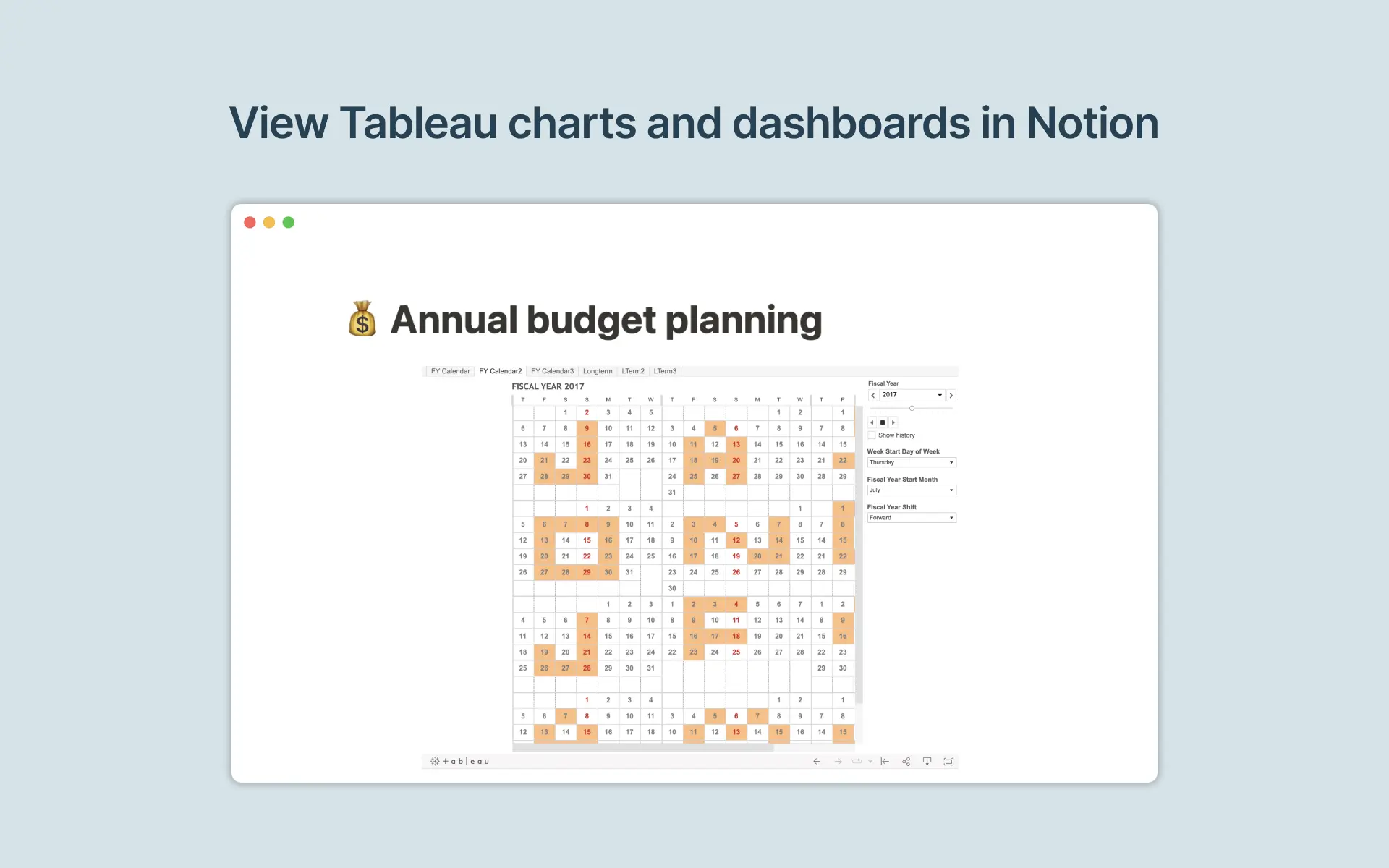 View Tableau charts and dashboards in Notion