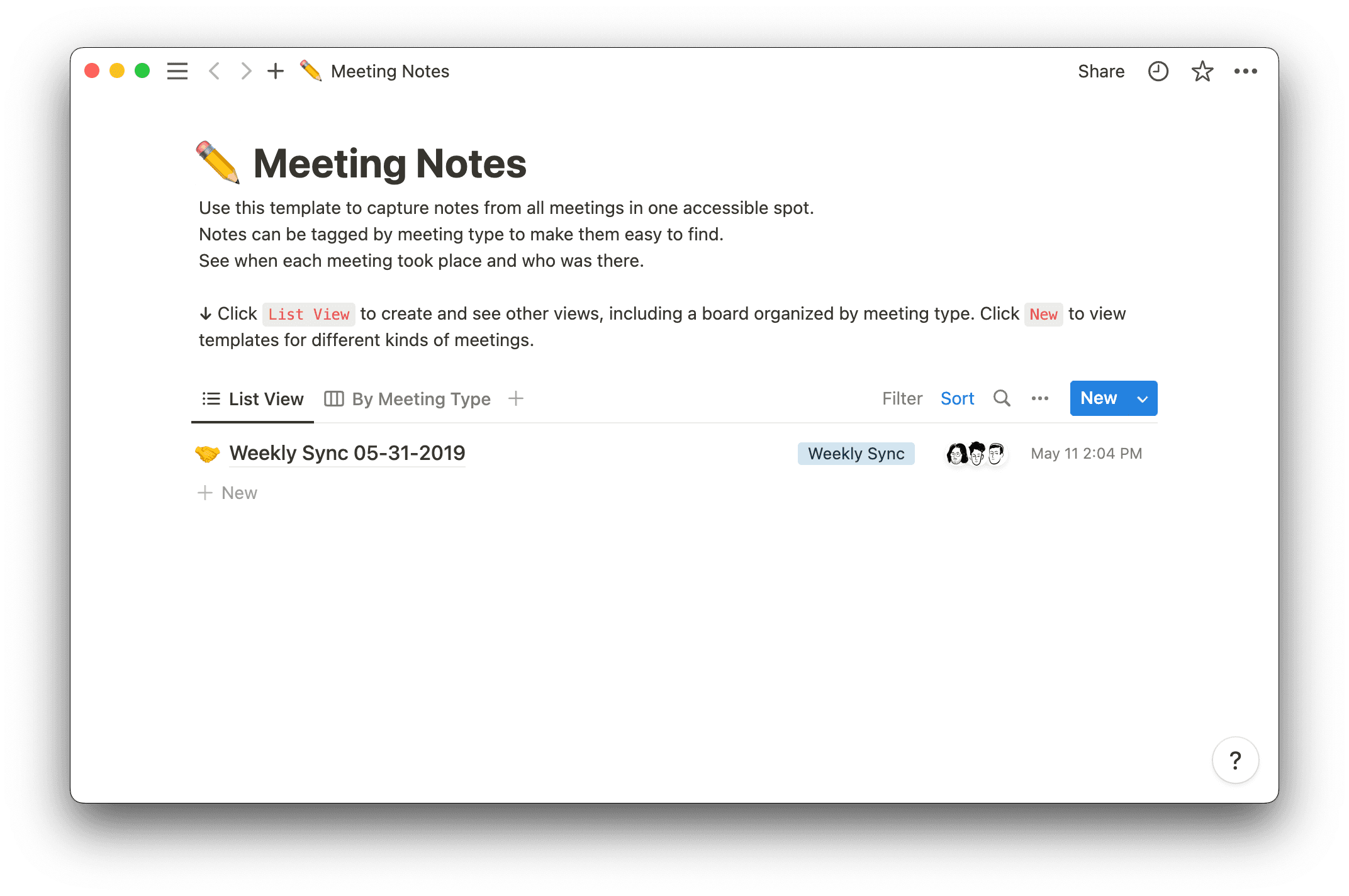 meeting notes template