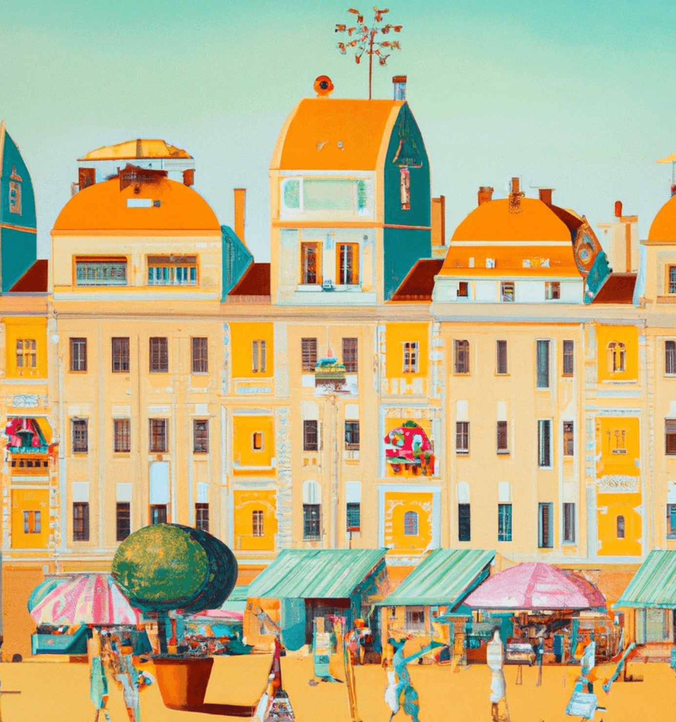 Arte de Simon realizada con DALL-E, "podría ser agradable vivir aquí"