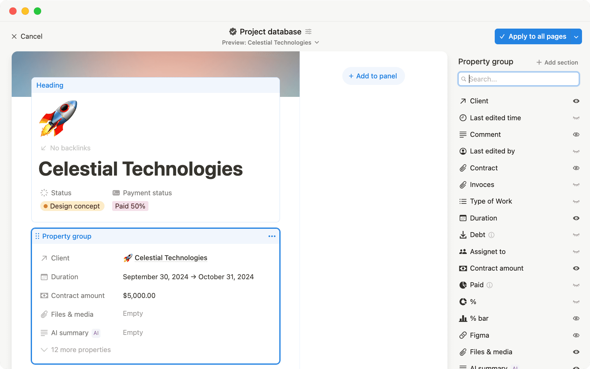 Bannière de mise en page - capture d’écran