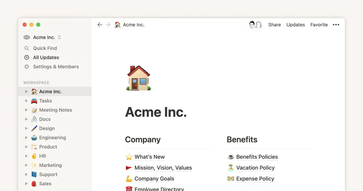 Cómo configurar el espacio de trabajo de Notion para tu equipo