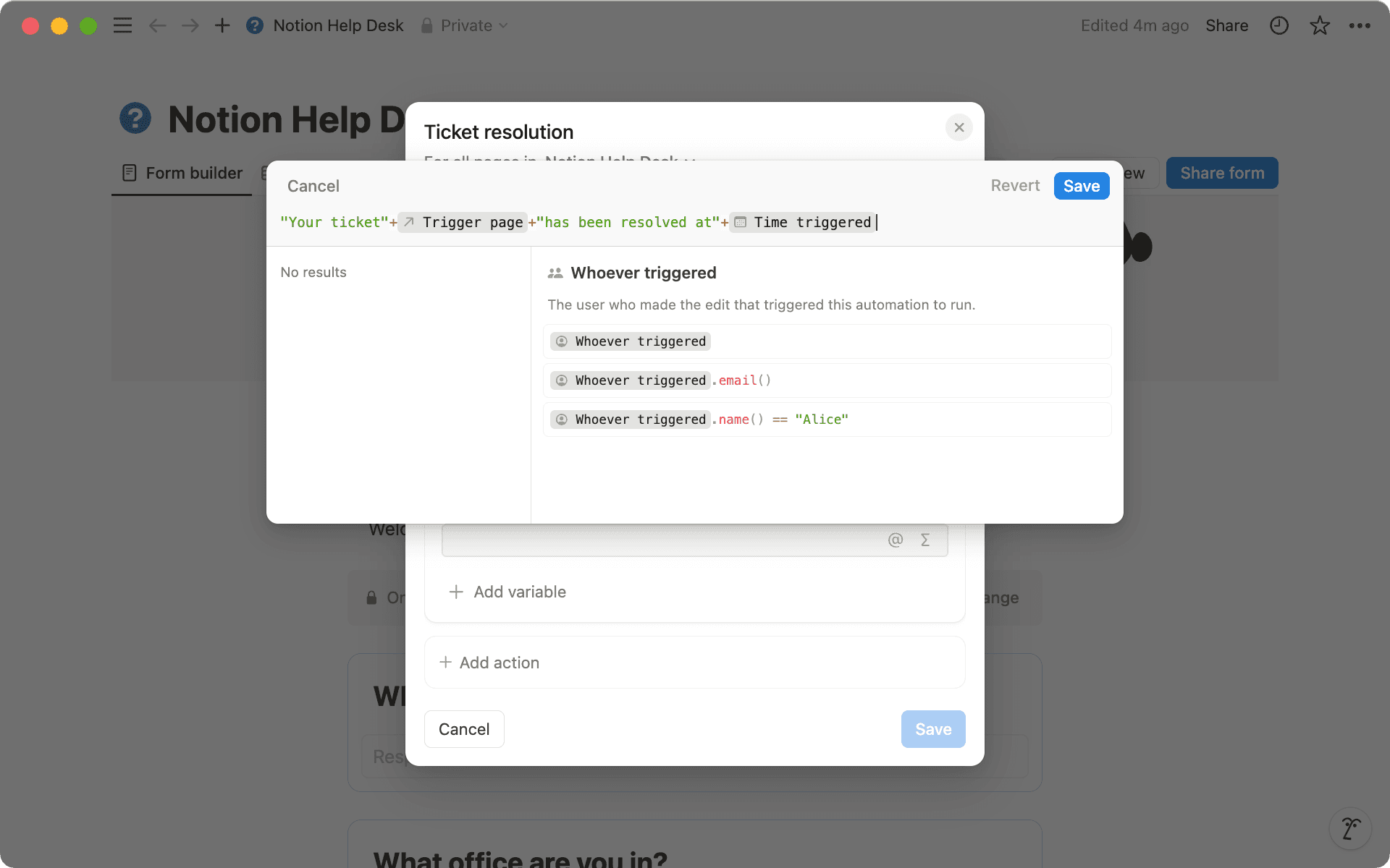 Utilisez les signes « + » pour enchaîner les éléments de votre formule. Si votre formule est incorrecte, elle s’affichera en rouge.