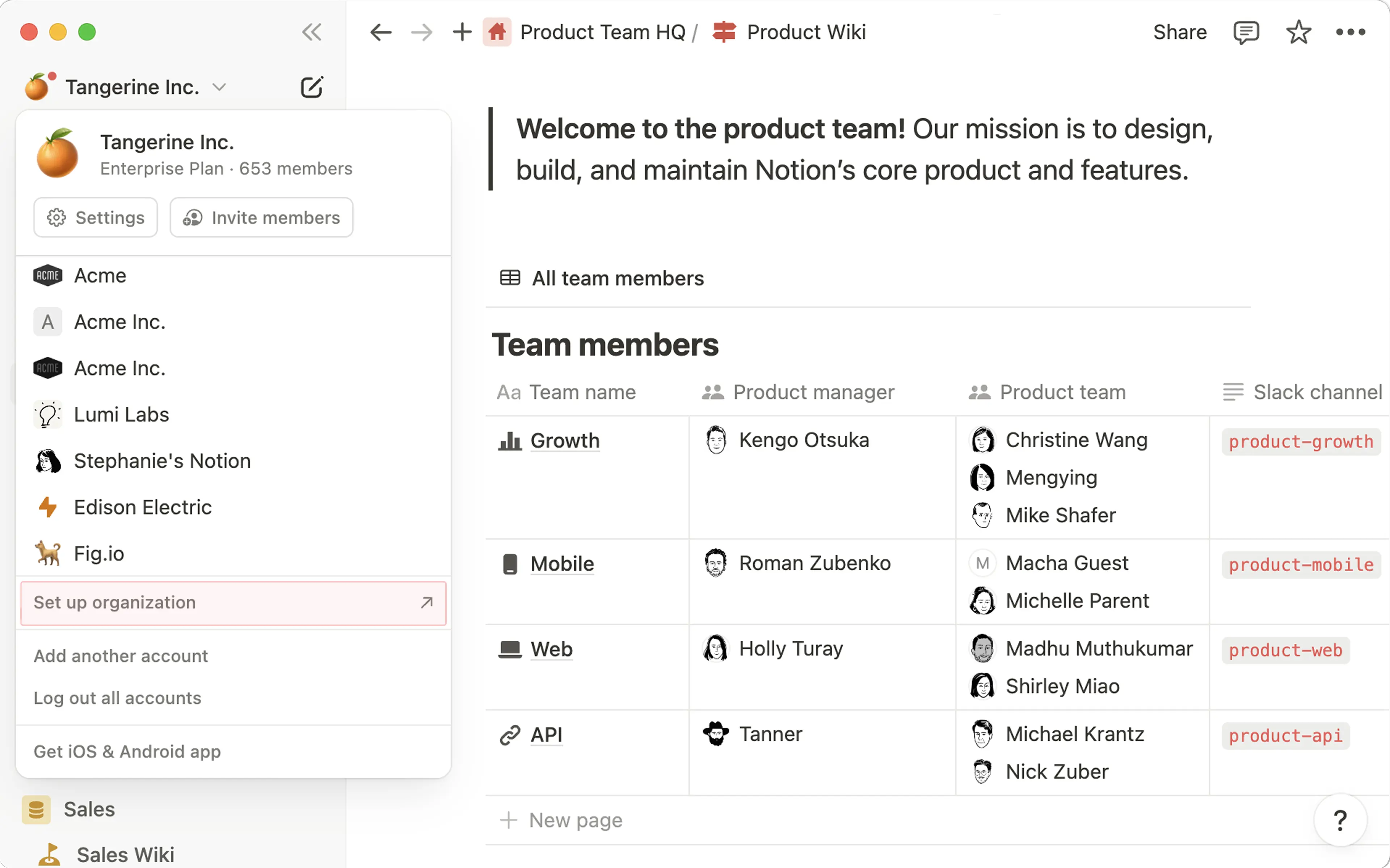 aide : configurer l’organisation