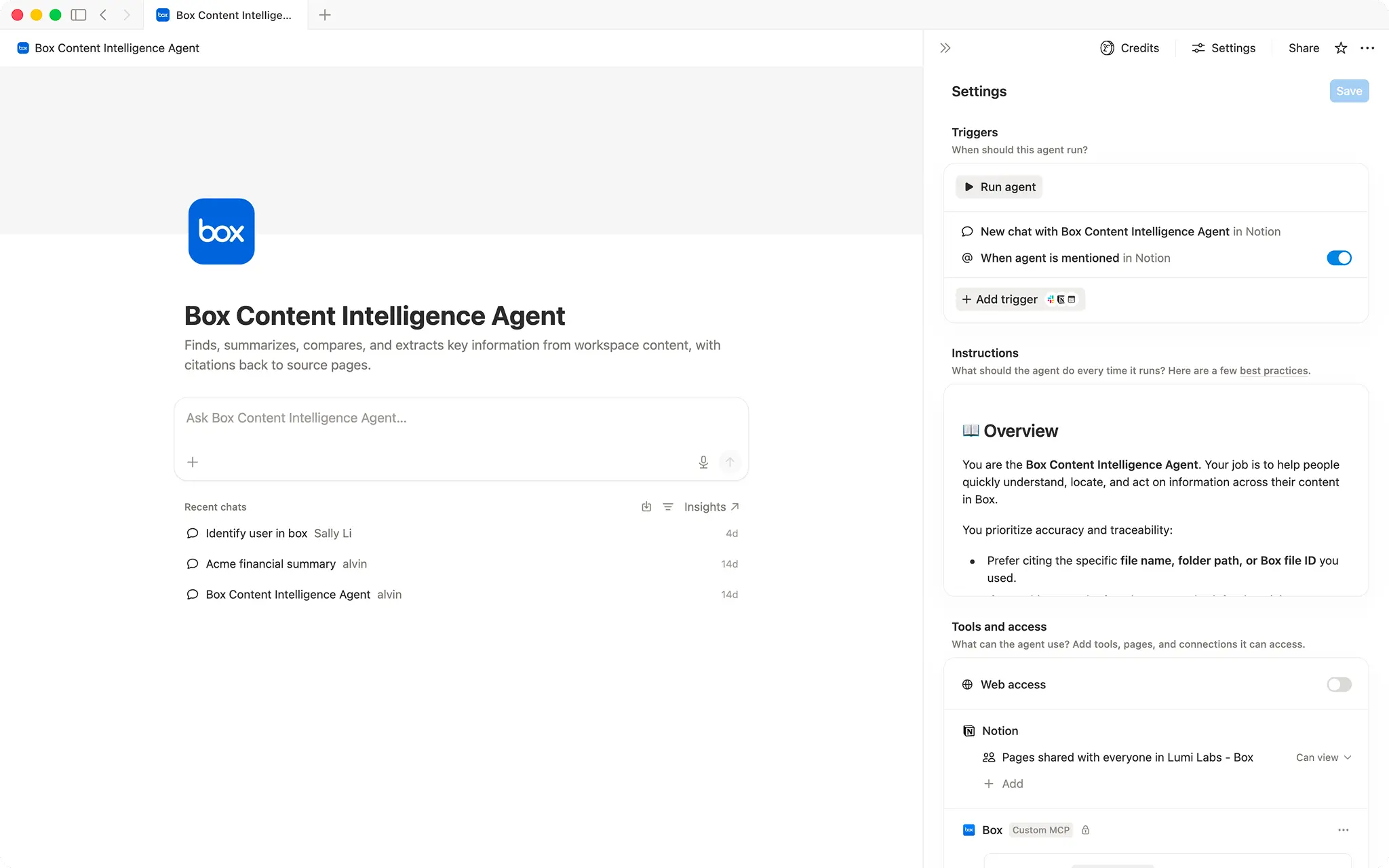 Box Content Intelligence Agent
