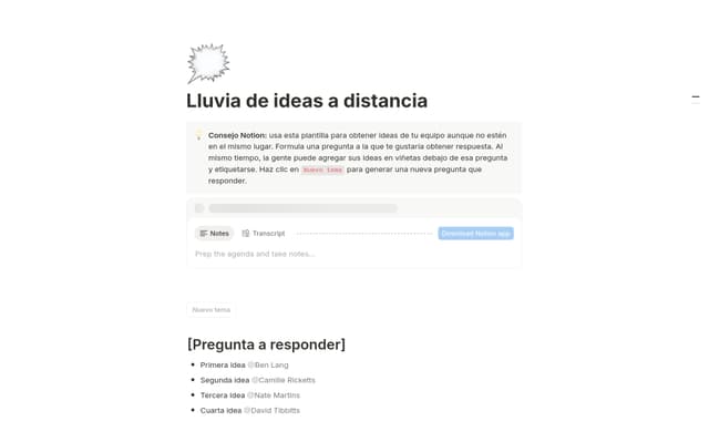 Lluvia de ideas a distancia