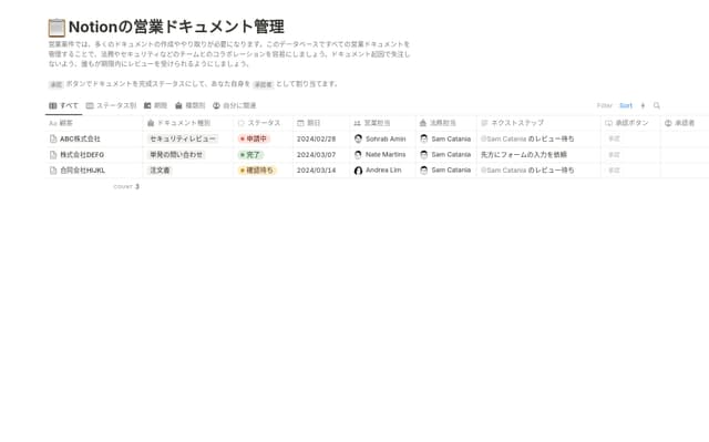 Notionの営業ドキュメント管理