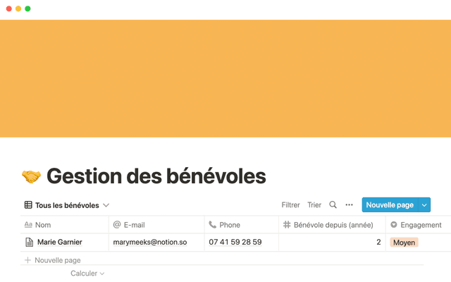 Gestion des bénévoles