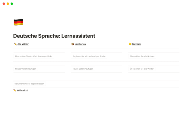 Deutsche Sprache: Lernassistent