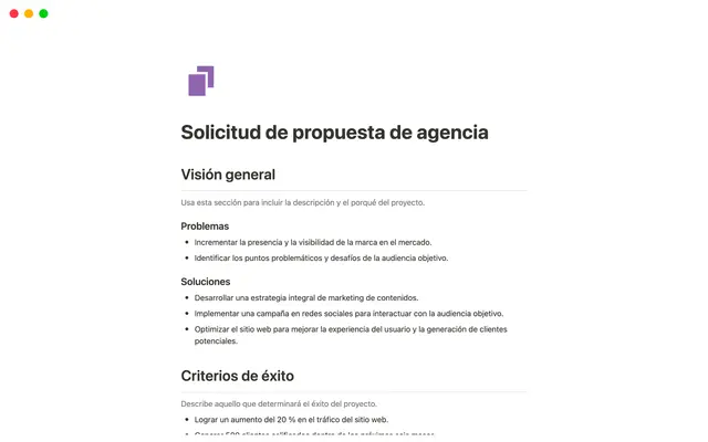Solicitud de propuesta de agencia