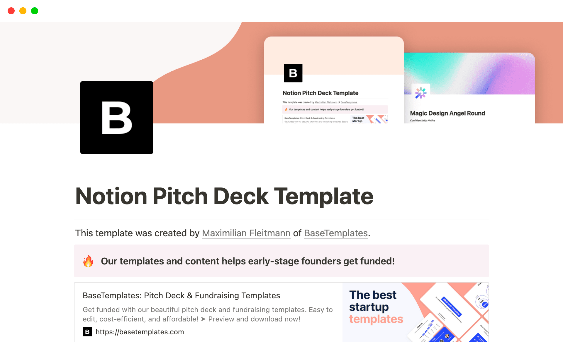 Pratinjau templat untuk Pitch Deck Template