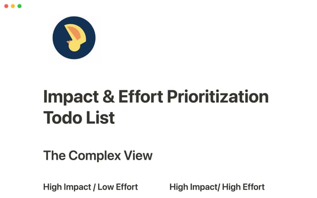 Prioritization to-do list