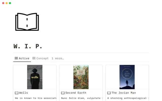 W. I. P. โ Advanced system for novel writers