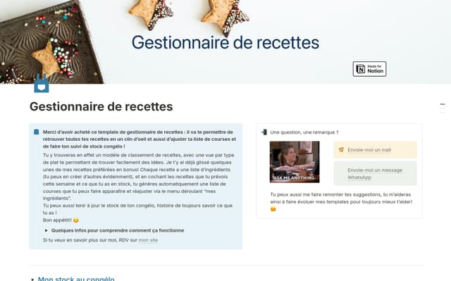 Gestionnaire de recettes