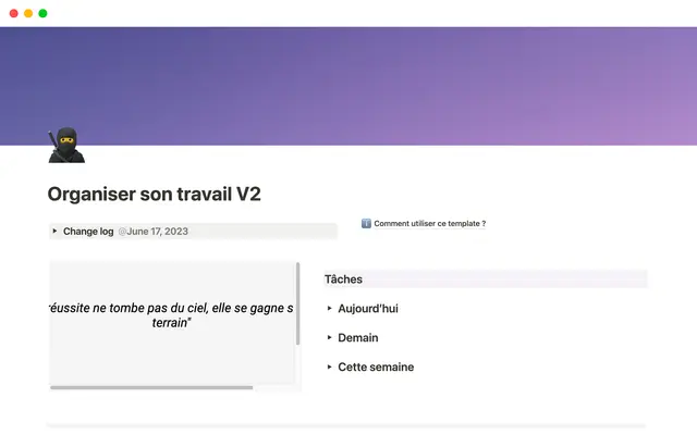 Organiser son travail