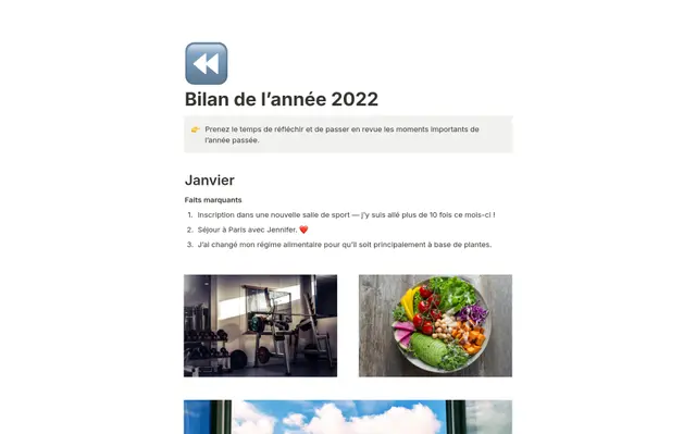 Bilan de l’année