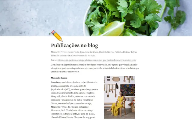 Publicações no blog